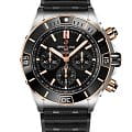 Breitling Breitling Super Chronomat B01 44 UB0136251B1S1  UB0136251B1S1 механические мужские часы черный циферблат, браслет каучук — вид спереди