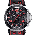 Tissot Tissot T-Race Chronograph T115.417.27.057.04 T Race T1154172705704 кварцевые мужские часы черный циферблат, браслет каучук — вид спереди