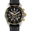 Jacques Lemans Jacques Lemans Liverpool Diver 1-2206F  1-2206F кварцевые мужские часы черный циферблат, браслет кожа + силикон — вид спереди