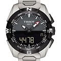Tissot Tissot T-Touch Expert Solar T091.420.44.081.00 T Touch T0914204408100 кварцевые мужские часы черный циферблат, браслет титановый — вид спереди
