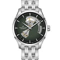 Hamilton Hamilton Jazzmaster Open Heart Auto H32705160  H32705160 механические мужские часы зеленый циферблат, браслет нержавеющая сталь — вид спереди