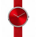 Jacques Lemans Jacques Lemans La Passion 1-2056E  1-2056E кварцевые женские часы красный циферблат, браслет кожаный — вид спереди
