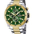 Festina Festina Chrono Sport F20562/3  F20562/3 кварцевые мужские часы  зеленый циферблат, браслет сталь c pvd покрытием — вид спереди