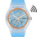 Swatch Swatch New Gent Swatch Pay! SVIK102-5300  SVIK102-5300 кварцевые женские часы прозрачный циферблат, браслет силикон — вид спереди