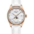 Certina Certina DS-8 Lady Moon Phase C033.257.36.118.00 DS 8 C0332573611800 кварцевые женские часы перламутровый циферблат, браслет кожаный — вид спереди
