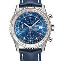 Breitling Breitling Navitimer Chronograph GMT 46 A24322121C1X1  A24322121C1X1 механические мужские часы синий циферблат, браслет кожаный — вид спереди
