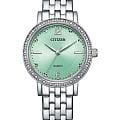 Citizen Citizen Elegance EL3100-55X  EL3100-55X кварцевые женские часы бирюзовый циферблат, браслет нержавеющая сталь — вид спереди
