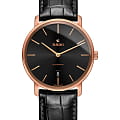 Rado Rado Diamaster Thinline R14068166 Automatic R14068166 механические мужские часы черный циферблат, браслет кожаный — вид спереди