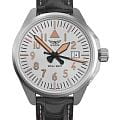 Aviator Aviator Airacobra V.3.39.0.336.4  V.3.39.0.336.4 механические мужские часы серый циферблат, браслет кожаный — вид спереди
