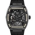 Philipp Plein Philipp Plein The Skeleton PWBAA1923  PWBAA1923 механические мужские часы черный циферблат, браслет силикон — вид спереди