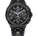 Maurice Lacroix Maurice Lacroix Aikon Chronograph AI1018-PVB01-337-1  AI1018-PVB01-337-1 кварцевые мужские часы черный циферблат, браслет кожаный — вид спереди