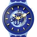 Swatch Swatch Big Bold Biosourced Lacquered SB05N105  SB05N105 кварцевые мужские часы синий циферблат, браслет биоматериал — вид спереди