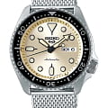 Seiko Seiko 5 Sports SRPE75K1  SRPE75K1 механические мужские часы бежевый циферблат, браслет нержавеющая сталь — вид спереди