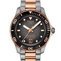 Tissot Tissot Seastar 1000 Quartz 40mm T120.807.22.051.01 Seastar 1000 T1208072205101 кварцевые мужские часы черный циферблат, браслет сталь c pvd покрытием — вид спереди