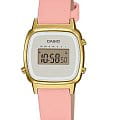 Casio Casio Collection LA670WEFL-4A2EF  LA670WEFL-4A2EF кварцевые женские часы бежевый циферблат, браслет кожаный — вид спереди