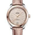 Omega Omega Seamaster Aqua Terra 220.23.34.20.59.001 Aqua Terra 22023342059001 механические женские часы бежевый циферблат, браслет кожаный — вид спереди