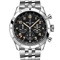 Breitling Breitling Super Avi B04 Chronograph GMT 46 P-51 Mustang AB04453A1B1A1  AB04453A1B1A1 механические мужские часы черный циферблат, браслет нержавеющая сталь — вид спереди