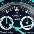 Swatch Swatch x Omega Bioceramic Moonswatch Mission on Earth: Polar Lights SO33L103, swatch x omega moonwatch швейцария мужские часы на браслете нейлон боковой вид