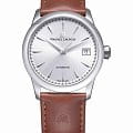 Maurice Lacroix Maurice Lacroix 1975 756007-SS001-130-3  756007-SS001-130-3 механические мужские часы серебристый циферблат, браслет кожаный — вид спереди