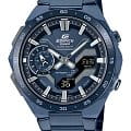 Casio Casio Edifice ECB-2200CB-2A ECB ECB-2200CB-2A кварцевые мужские часы синий циферблат, браслет нержавеющая сталь с pvd-покрытием — вид спереди