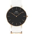 Daniel Wellington Daniel Wellington Classic Dover DW00100310  DW00100310 кварцевые женские часы черный циферблат, браслет нейлон — вид спереди