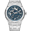 Maurice Lacroix Maurice Lacroix Aikon Automatic Skeleton AI6008-SS002-031-1  AI6008-SS002-031-1 механические мужские часы синий циферблат, браслет нержавеющая сталь — вид спереди