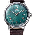 Orient Orient Bambino RA-AC0023E  RA-AC0023E механические мужские часы зеленый циферблат, браслет кожаный — вид спереди