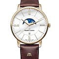 Maurice Lacroix Maurice Lacroix Eliros Moonphase EL1108-PVP01-112-1  EL1108-PVP01-112-1 кварцевые мужские часы белый циферблат, браслет кожаный — вид спереди