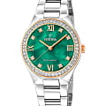 Festina Festina Solar F20658/3  F20658/3 кварцевые женские часы  зеленый циферблат, браслет нержавеющая сталь 316l — вид спереди